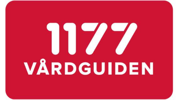 1177:s logotype med vit text på röd bakgrund.