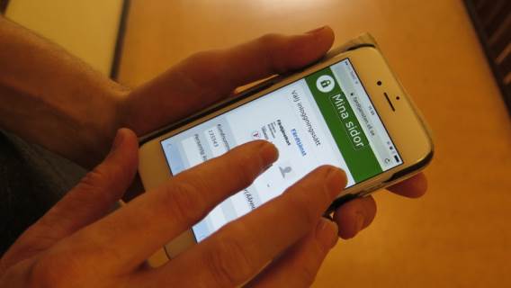 Färdtjänstens webb i mobilen.